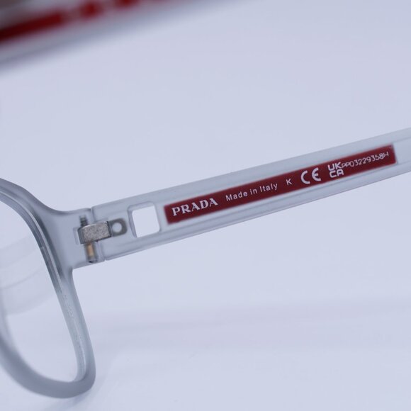🕶️ New Prada Sport PS04NV 14C1O1 Eyeglasses - Grey Transparent Rubber Frame - Picture 8 of 10